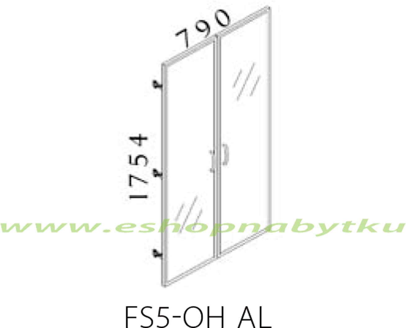 Presklenné dvere FS5-OH AL VISIO 175