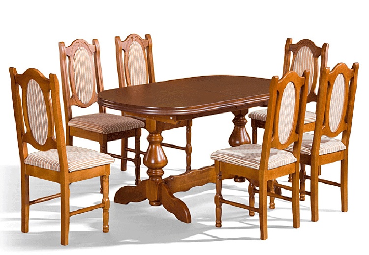 Jedálenský stôl Mir I + 6 stoličiek DANW